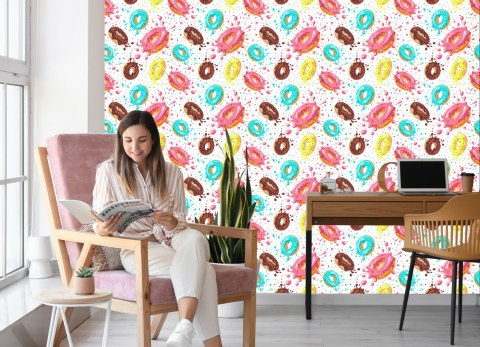 Tapeta Kolorowe Pączki Z Polewą