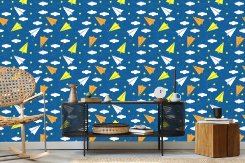 Tapeta Kolorowe Papierowe Samoloty