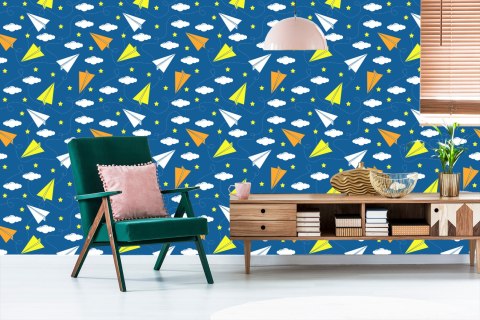 Tapeta Kolorowe Papierowe Samoloty