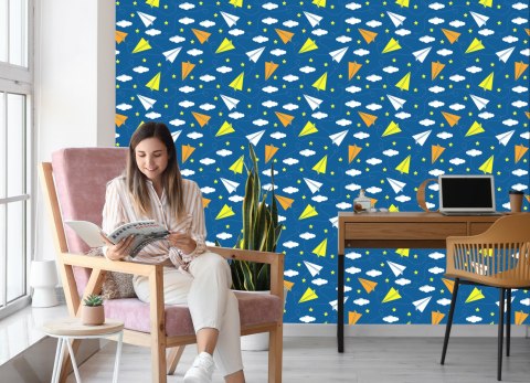 Tapeta Kolorowe Papierowe Samoloty