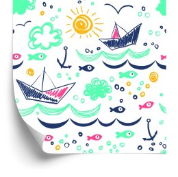 Tapeta Kolorowe Rysowane Łódki