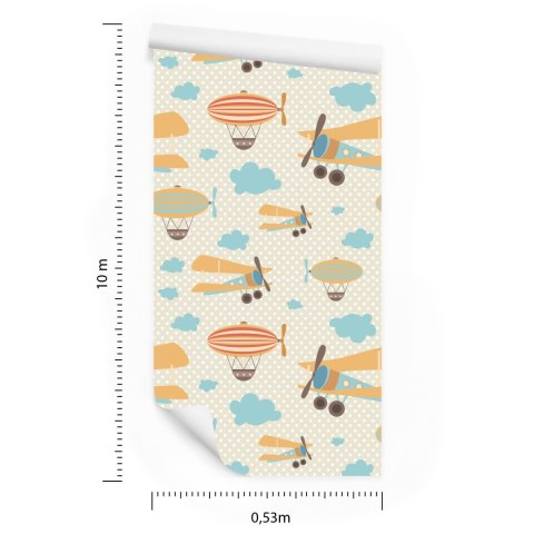 Tapeta Kolorowe Samoloty Chmury, Do Pokoju Dziecka