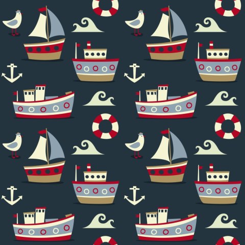 Tapeta Kolorowe Statki I Kotwice