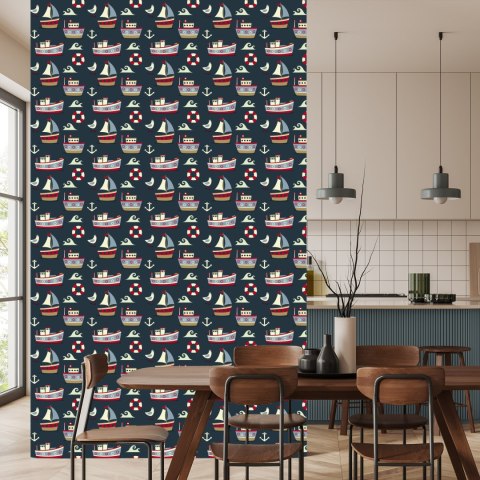 Tapeta Kolorowe Statki I Kotwice