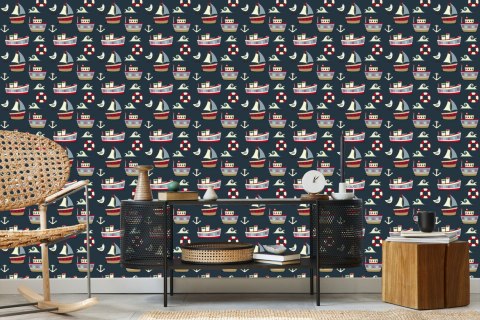 Tapeta Kolorowe Statki I Kotwice