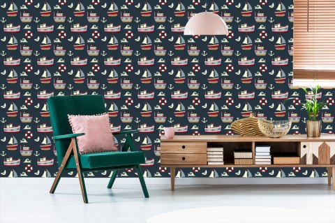 Tapeta Kolorowe Statki I Kotwice