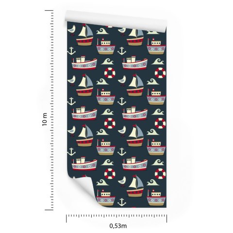 Tapeta Kolorowe Statki I Kotwice