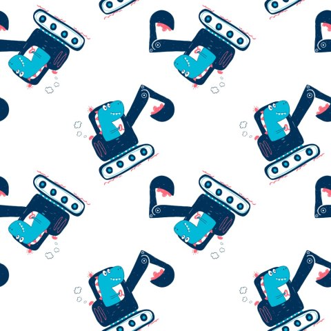 Tapeta Maszyny Koparki Zwierzątka, Pokój Dziecięcy