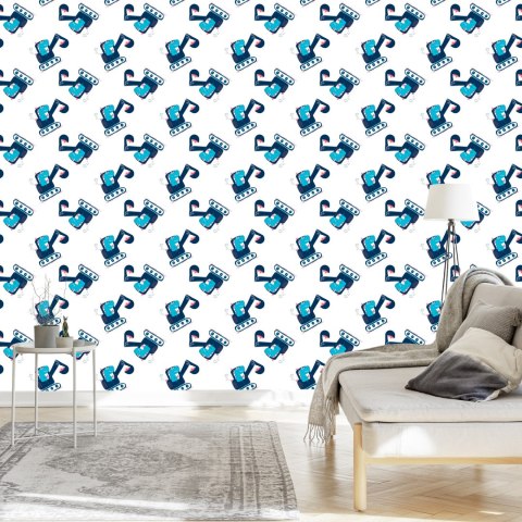 Tapeta Maszyny Koparki Zwierzątka, Pokój Dziecięcy