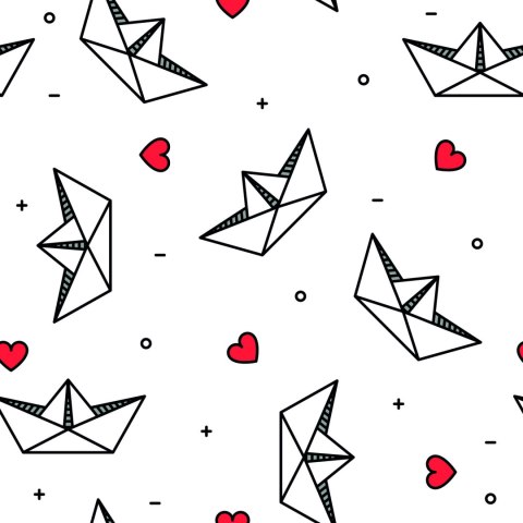 Tapeta Papierowe Łódki Z Serduszkami