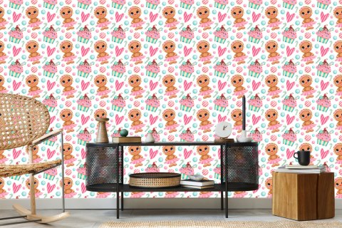 Tapeta Piernikowe Ludziki Z Serduszkami