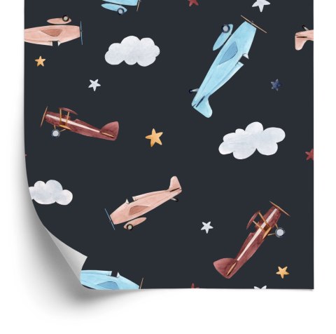Tapeta Retro Samoloty Malowane Akwarelą