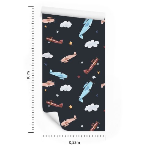 Tapeta Retro Samoloty Malowane Akwarelą