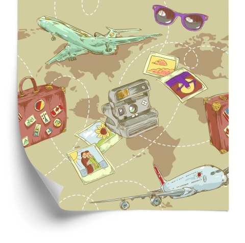 Tapeta Samoloty Na Tle Mapy Świata