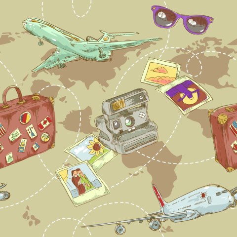 Tapeta Samoloty Na Tle Mapy Świata