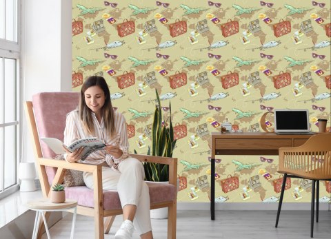 Tapeta Samoloty Na Tle Mapy Świata