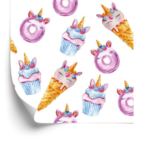 Tapeta Słodycze Jednorożce