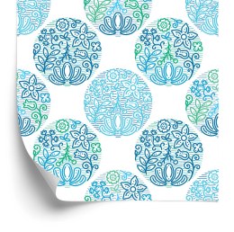 Tapeta Turkusowe Roślinne Wzory