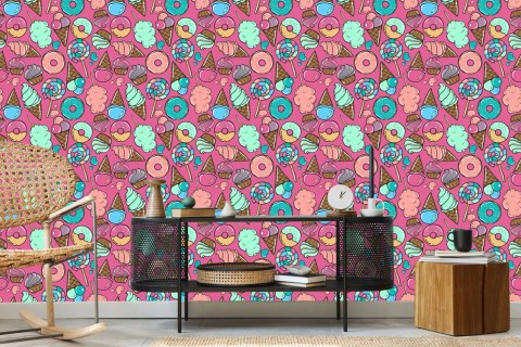 Tapeta Wata Cukrowa Z Lodami