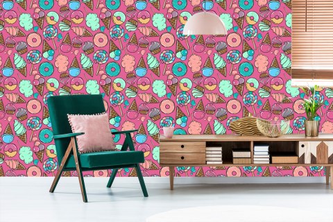 Tapeta Wata Cukrowa Z Lodami