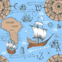 Tapeta Żaglowce Na Tle Starej Mapy
