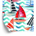 Tapeta Żaglówki Malowane Akwarelą