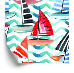 Tapeta Żaglówki Malowane Akwarelą