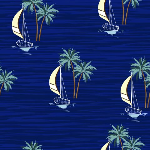 Tapeta Żaglówki Z Palmami