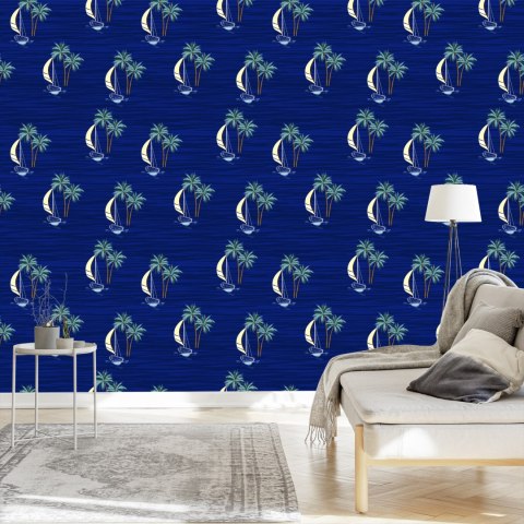 Tapeta Żaglówki Z Palmami