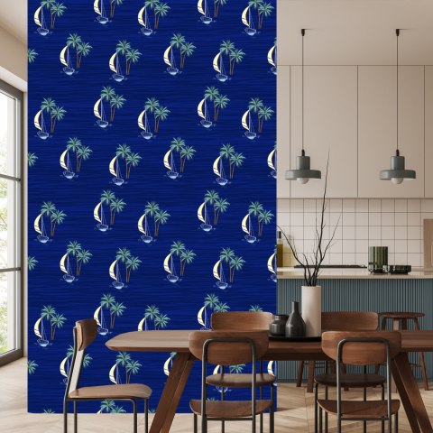 Tapeta Żaglówki Z Palmami