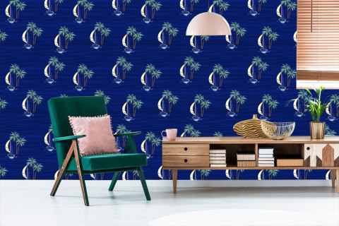 Tapeta Żaglówki Z Palmami