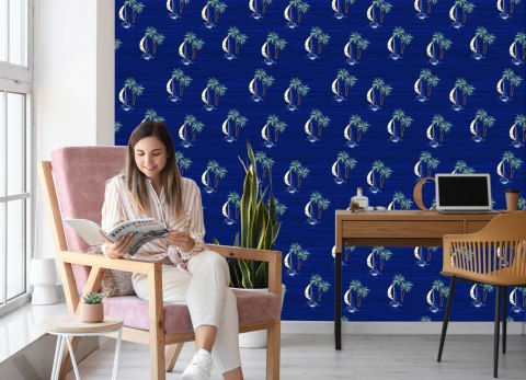 Tapeta Żaglówki Z Palmami