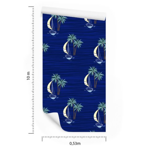 Tapeta Żaglówki Z Palmami