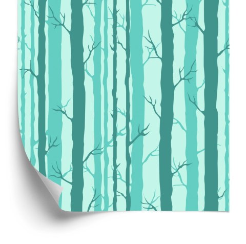 Tapeta Drzewa W Turkusowym Lesie