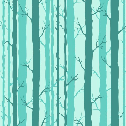 Tapeta Drzewa W Turkusowym Lesie