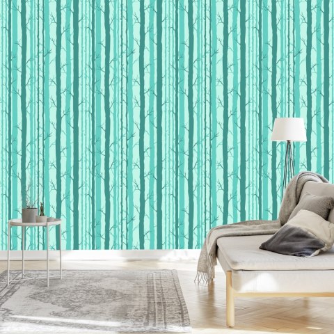 Tapeta Drzewa W Turkusowym Lesie