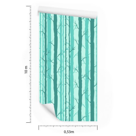 Tapeta Drzewa W Turkusowym Lesie