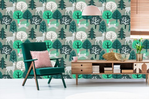 Tapeta Drzewa, Zieleń, Natura Pokój Dziecięcy