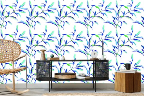 Tapeta Kolorowe Liście Akwarela