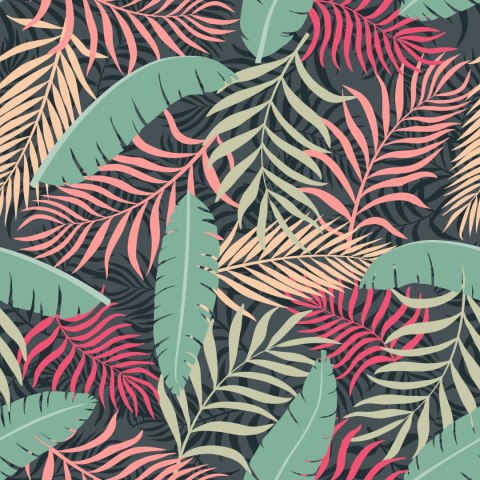 Tapeta Kolorowe Liście Egzotyczne