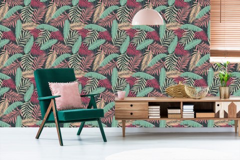 Tapeta Kolorowe Liście Egzotyczne