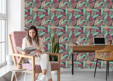 Tapeta Kolorowe Liście Egzotyczne