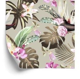 Tapeta Kwiaty I Liście Monstery