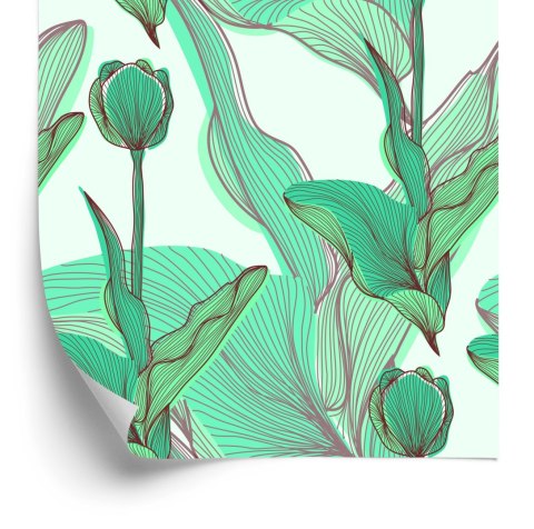 Tapeta Piękne Liście I Kwiaty