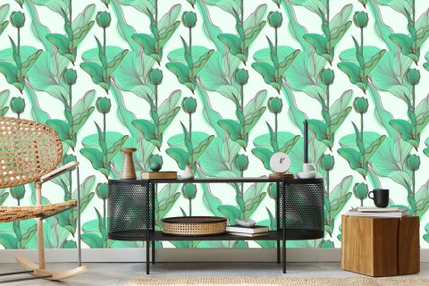 Tapeta Piękne Liście I Kwiaty