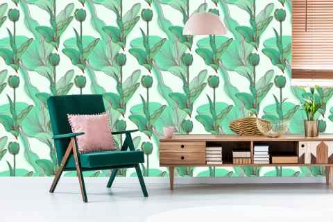 Tapeta Piękne Liście I Kwiaty