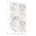 Tapeta Szare Liście Boho