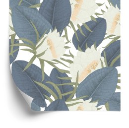 Tapeta Tropikalne Liście Z Kwiatami