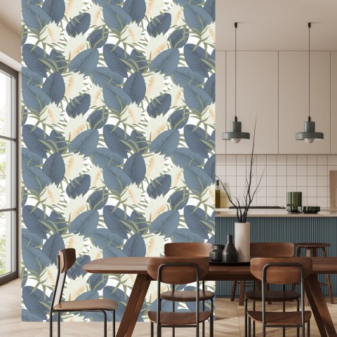 Tapeta Tropikalne Liście Z Kwiatami