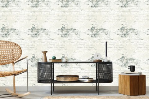 Tapeta Do Sypialni Beton Beżowe Cegły Ozdoba Mur